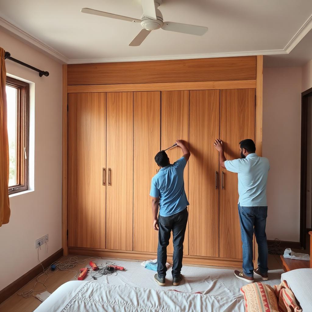 Installing a floor-to-ceiling wardrobe